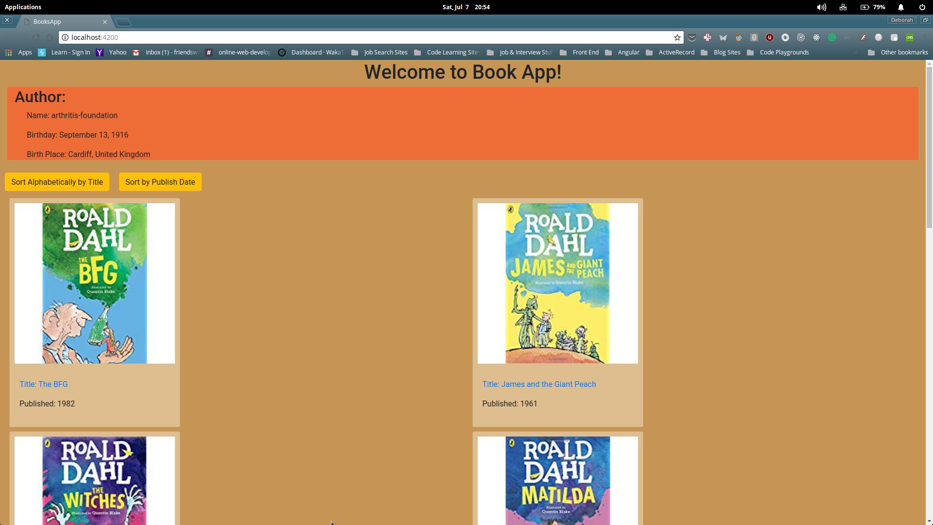 Book app screenshot